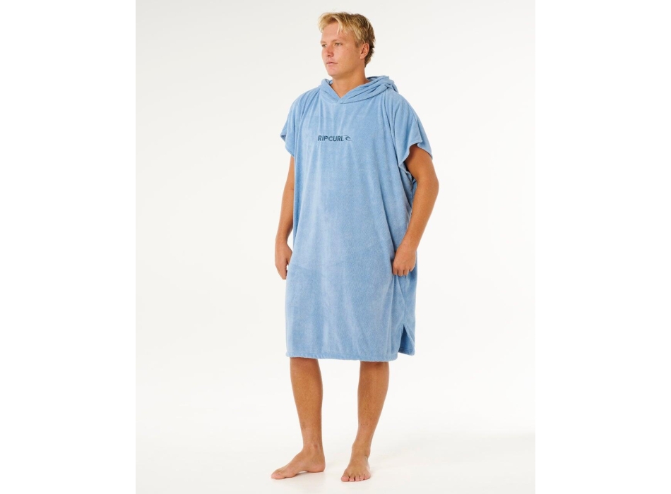 RIP CURL BRAND HOODED TOWEL PONCHO FADED DENIM
