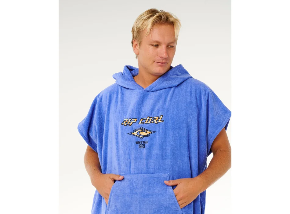 RIP CURL LOGO HOODED TOWEL PONCHO BLUE HAZE