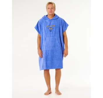 RIP CURL LOGO HOODED TOWEL PONCHO BLUE HAZE