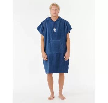 RIP CURL LOGO HOODED TOWEL PONCHO NAVY
