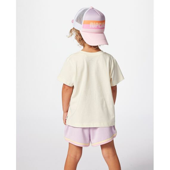 RIP CURL RAINBOW LOGO/DESTO TEE GIRL BRIGHT PINK