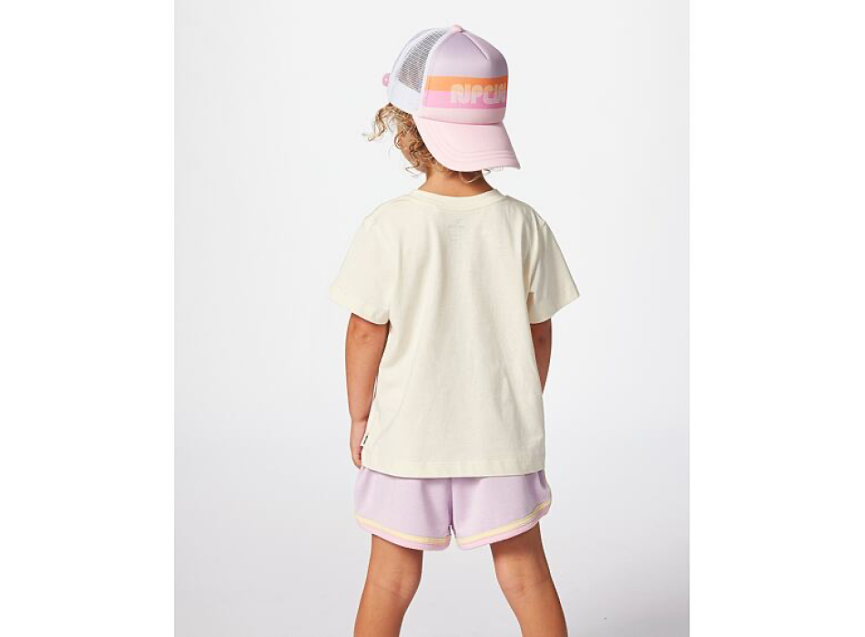 RIP CURL RAINBOW LOGO/DESTO TEE GIRL BRIGHT PINK