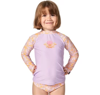 RIP CURL RAINBOW LONG SLEEVE RASH VEST GIRL 1-8