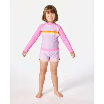 RIP CURL RAINBOW TIDE SET LONG SLEEVE RASH VEST GIRL 1-8 YRS