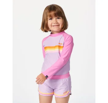 RIP CURL RAINBOW TIDE SET LONG SLEEVE RASH VEST GIRL 1-8 YRS