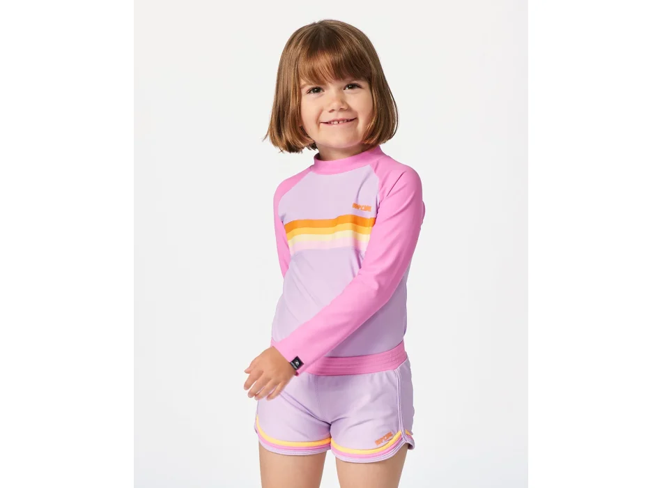 RIP CURL RAINBOW TIDE SET LONG SLEEVE RASH VEST GIRL 1-8 YRS