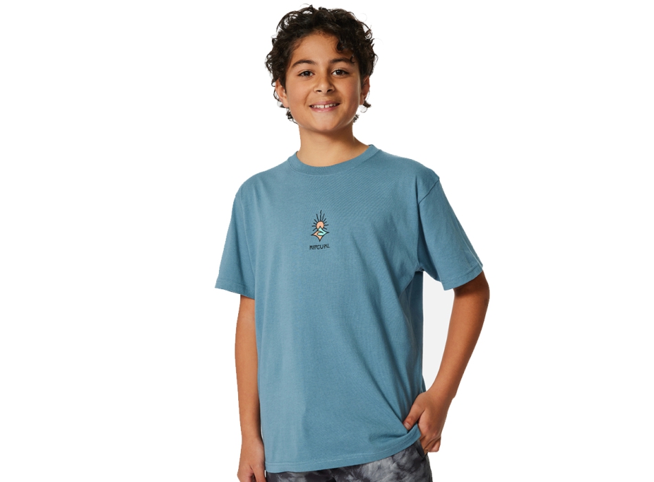 RIP CURL SHRED TEE BOY DUSTY BLUE