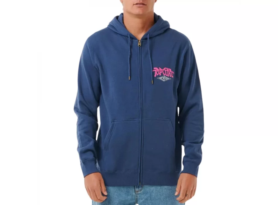 RIP CURL SHRED TILL DEAD ZIP THROUGH HOOD WASHED NAVY