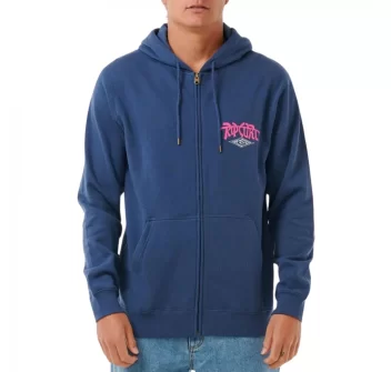 RIP CURL SHRED TILL DEAD ZIP THROUGH HOOD WASHED NAVY