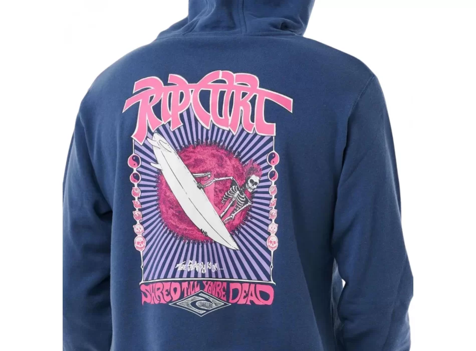 RIP CURL SHRED TILL DEAD ZIP THROUGH HOOD WASHED NAVY