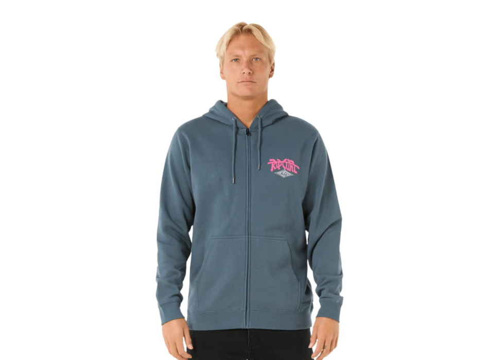 RIP CURL SHRED TILL DEAD ZIP THROUGH HOOD WASHED NAVY