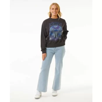 RIP CURL SLOW DOWN CREW FLEECE BLACK