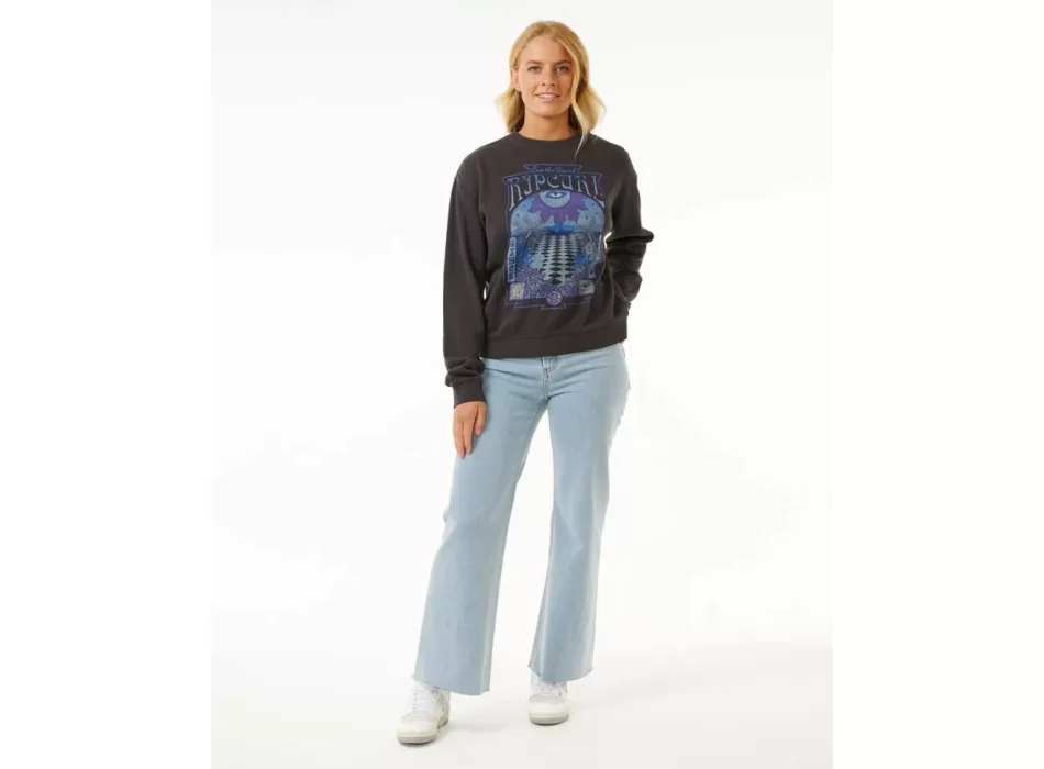 RIP CURL SLOW DOWN CREW FLEECE BLACK