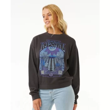 RIP CURL SLOW DOWN CREW FLEECE BLACK