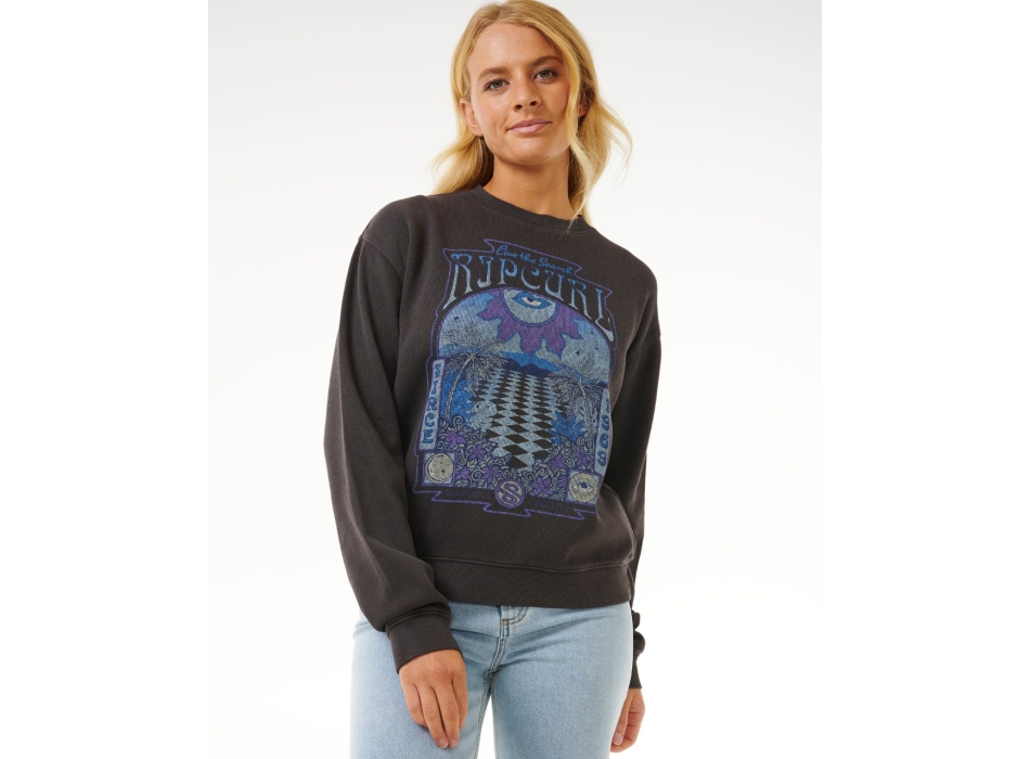 RIP CURL SLOW DOWN CREW FLEECE BLACK