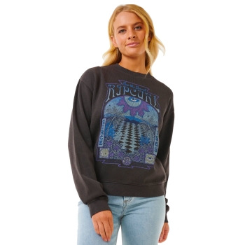 RIP CURL SLOW DOWN CREW FLEECE BLACK