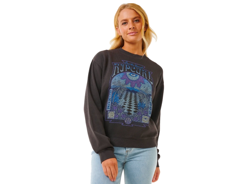 RIP CURL SLOW DOWN CREW FLEECE BLACK