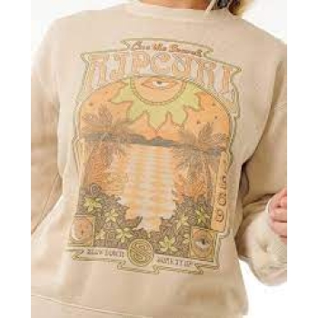 RIP CURL SLOW DOWN CREW FLEECE NATURAL