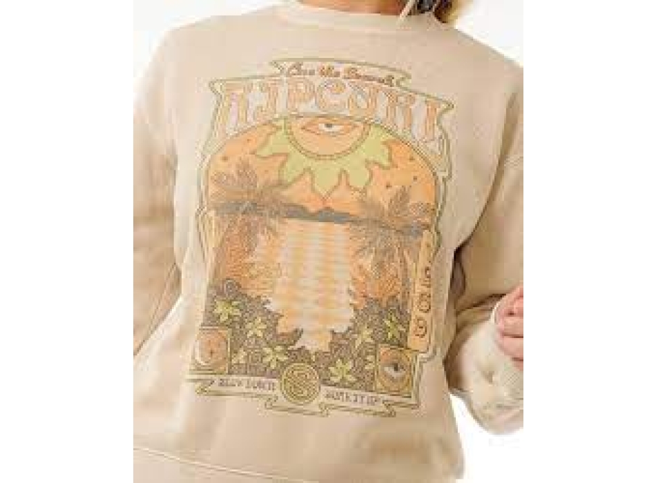 RIP CURL SLOW DOWN CREW FLEECE NATURAL