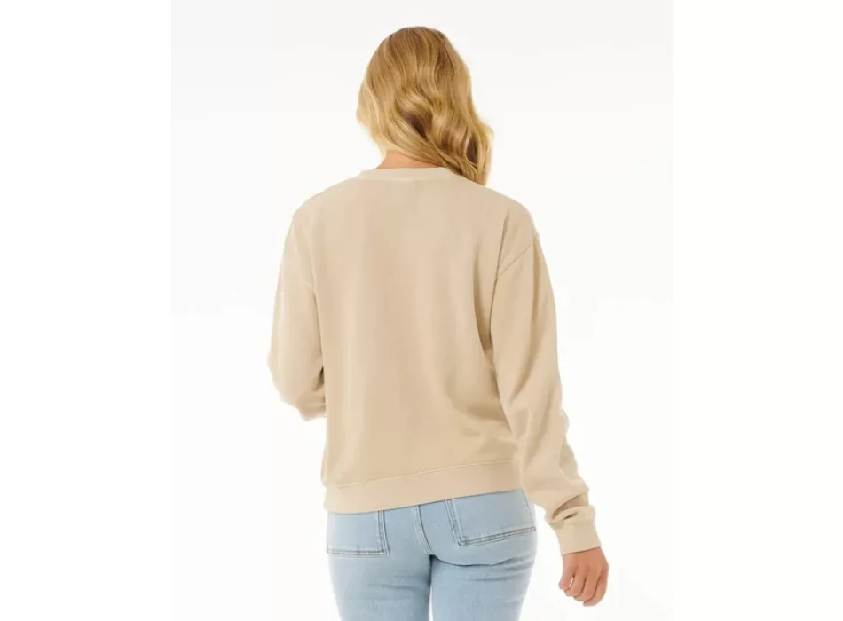 RIP CURL SLOW DOWN CREW FLEECE NATURAL