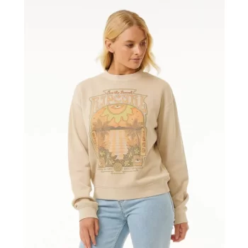 RIP CURL SLOW DOWN CREW FLEECE NATURAL