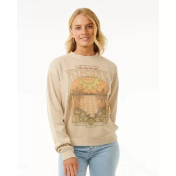 RIP CURL SLOW DOWN CREW FLEECE NATURAL