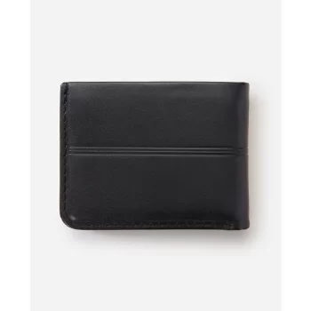 RIP CURL BRAND STRIPE RFID 2 IN 1 WALLET BLACK