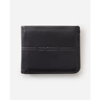 RIP CURL BRAND STRIPE RFID 2 IN 1 WALLET BLACK