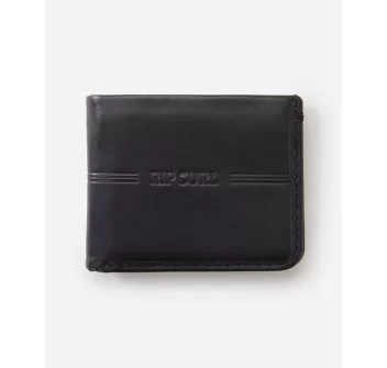 RIP CURL BRAND STRIPE RFID 2 IN 1 WALLET BLACK