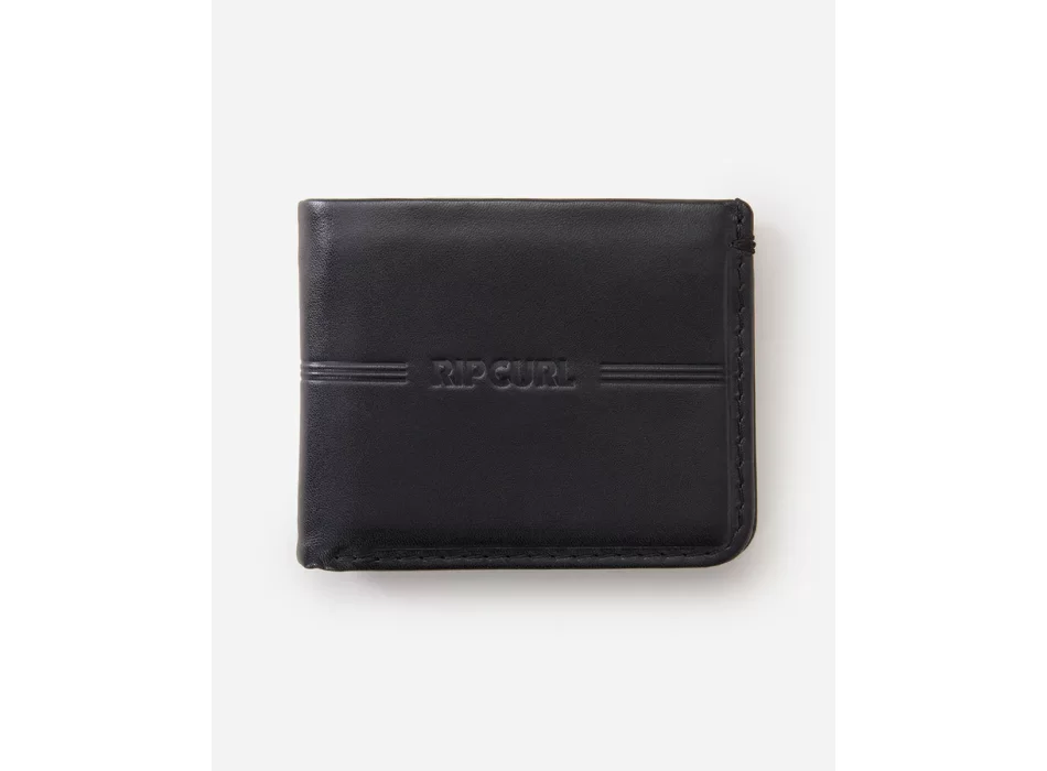 RIP CURL BRAND STRIPE RFID 2 IN 1 WALLET BLACK
