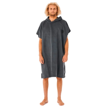 RIP CURL SURF HOODED PONCHO PACKABLE BLACK