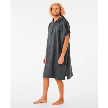 RIP CURL SURF HOODED PONCHO PACKABLE BLACK