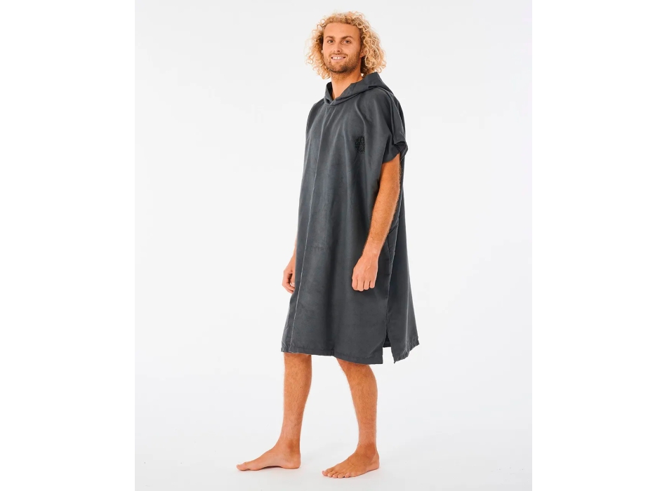 RIP CURL SURF HOODED PONCHO PACKABLE BLACK