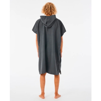 RIP CURL SURF HOODED PONCHO PACKABLE BLACK