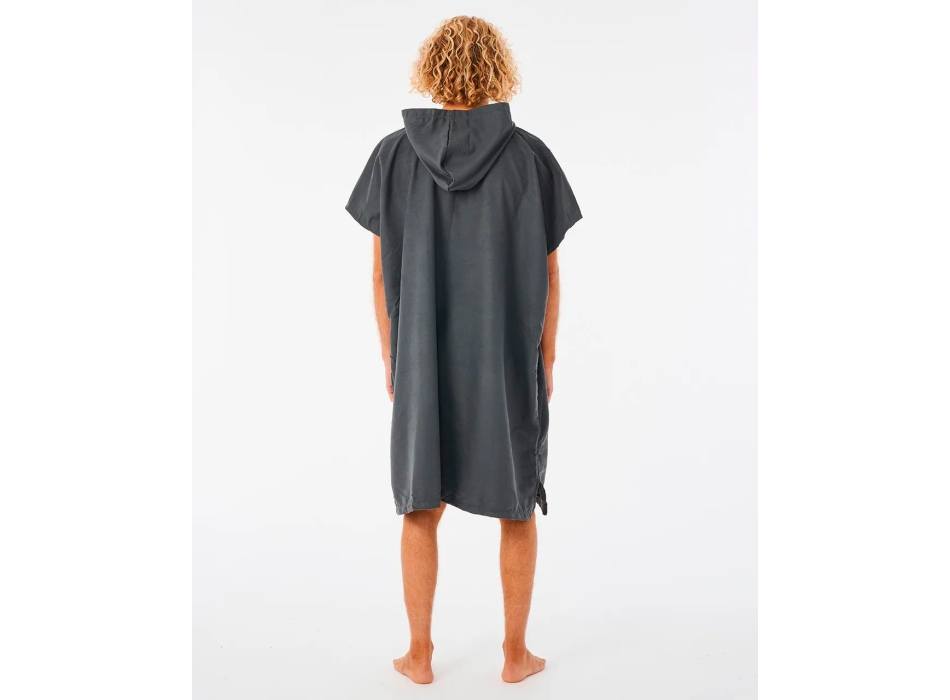 RIP CURL SURF HOODED PONCHO PACKABLE BLACK