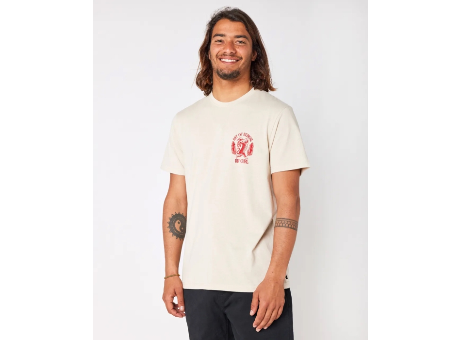 RIP CURL DESTI ANIMALS BENGAL SHORT SLEEVE TEE WHITE