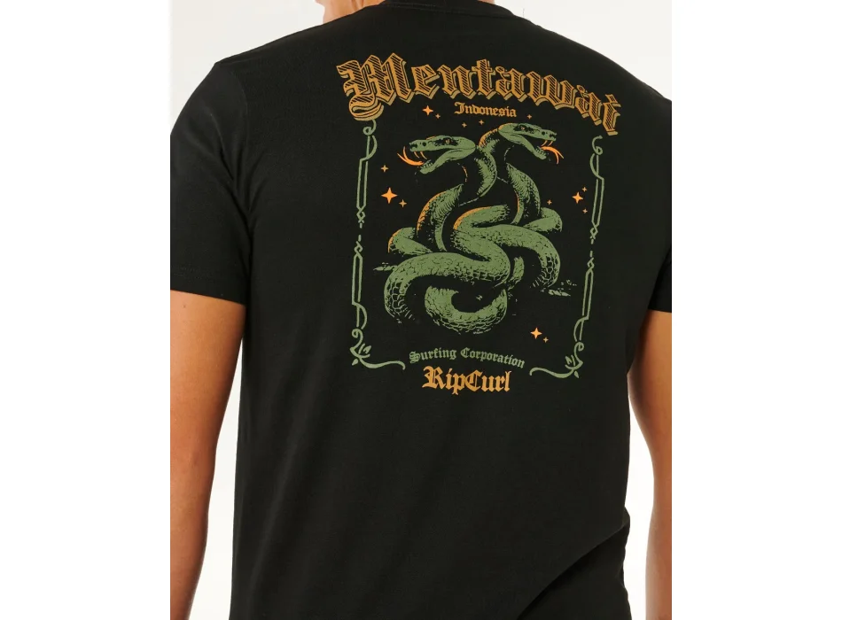 RIP CURL DESTI ANIMALS TEE BLACK