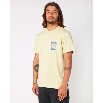 RIP CURL DESTI ANIMALS SHORT SLEEVE VINTAGE YELLOW