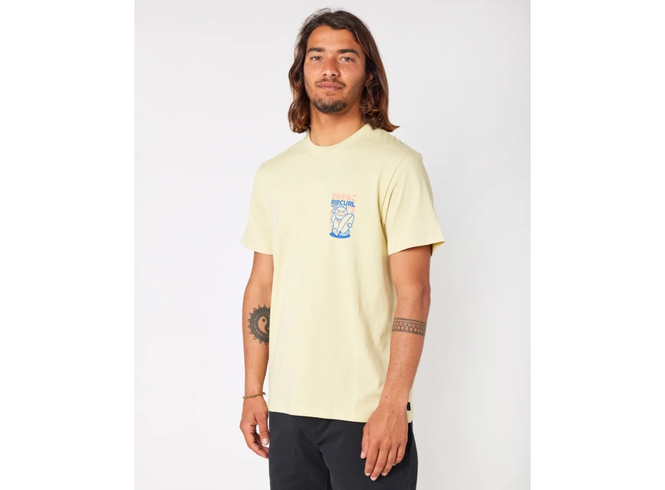 RIP CURL DESTI ANIMALS SHORT SLEEVE VINTAGE YELLOW