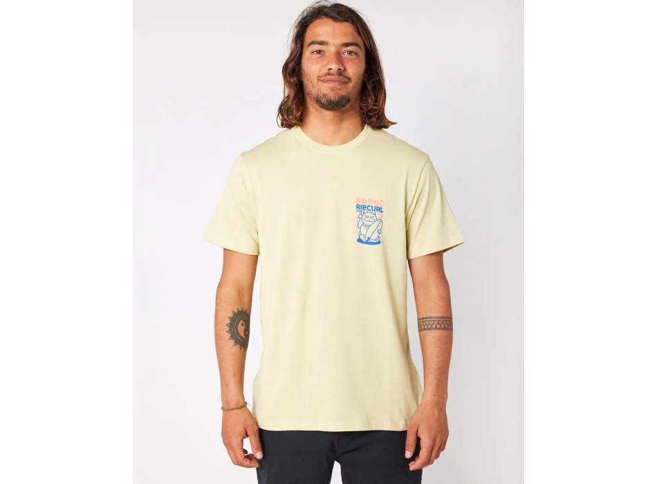 RIP CURL DESTI ANIMALS SHORT SLEEVE VINTAGE YELLOW