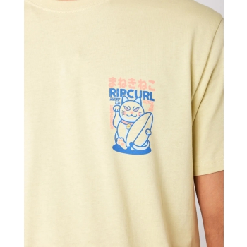 RIP CURL DESTI ANIMALS SHORT SLEEVE VINTAGE YELLOW