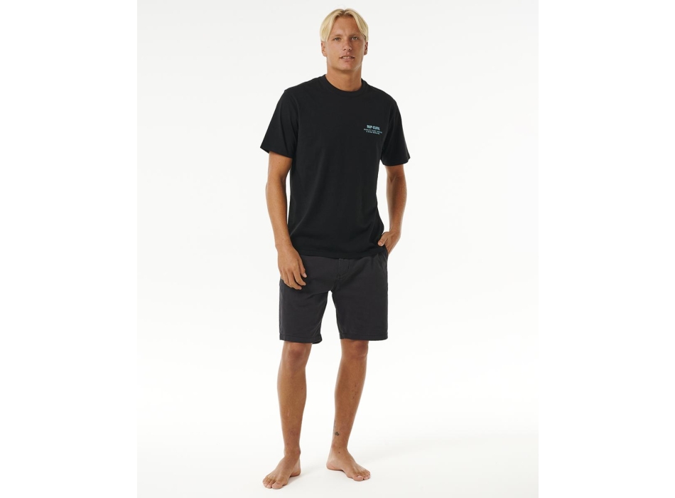 RIP CURL T-SHIRT HERITAGE DING REPAIRS BLACK