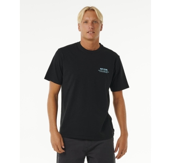 RIP CURL T-SHIRT HERITAGE DING REPAIRS BLACK