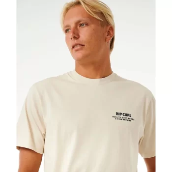 RIP CURL T-SHIRT HERITAGE DING REPAIRS VINTAGE WHITE