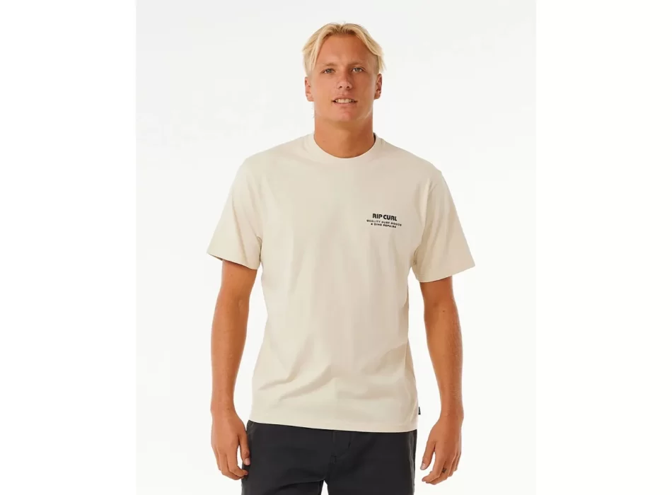 RIP CURL T-SHIRT HERITAGE DING REPAIRS VINTAGE WHITE