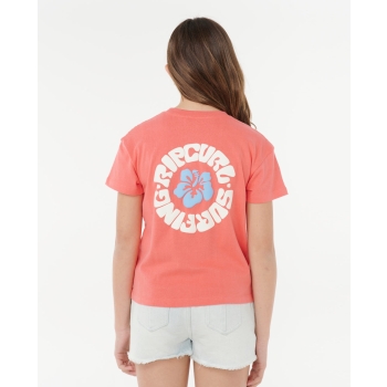 RIP CURL T-SHIRT GIRL LUXE SURF RELAXED WATERMELON