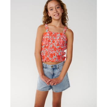 RIP CURL T-SHIRT GIRL LUXE SURF RELAXED WATERMELON