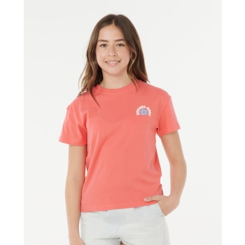 RIP CURL T-SHIRT GIRL LUXE SURF RELAXED WATERMELON