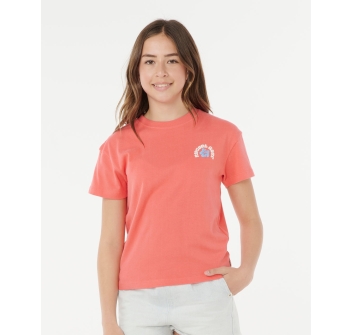 RIP CURL T-SHIRT GIRL LUXE SURF RELAXED WATERMELON