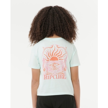 RIP CURL T-SHIRT GIRL SUNRISE CROP MINT